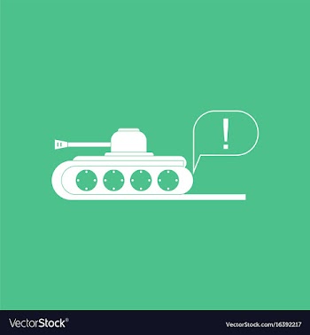 Icon military tank silhouette vector image