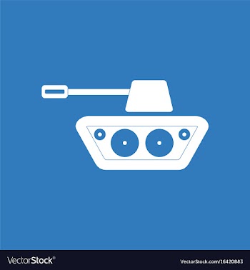 Icon military tank silhouette vector image