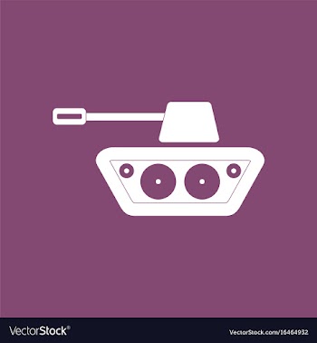 Icon military tank silhouette vector image