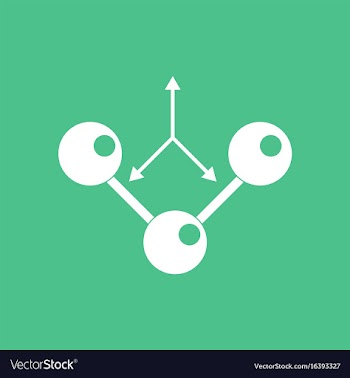 Icon molecule and arrows vector image