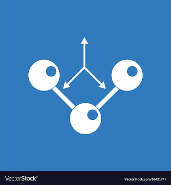 Icon molecule and arrows vector image