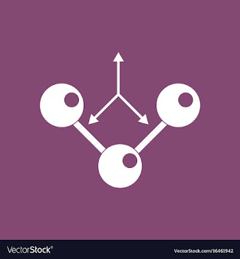 Icon molecule and arrows vector image