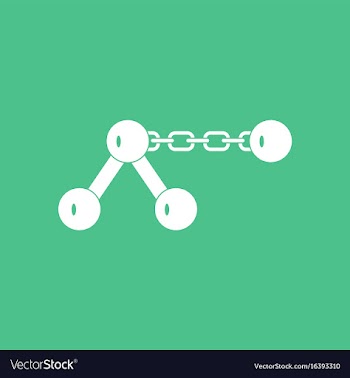 Icon molecule on the chain vector image