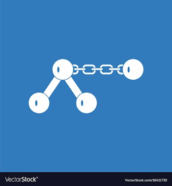 Icon molecule on the chain vector image
