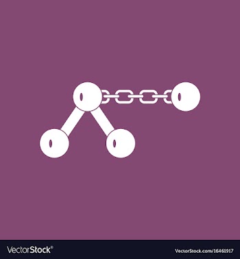 Icon molecule on the chain vector image