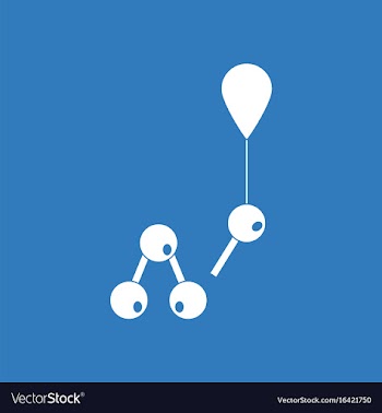Icon molecules and balloon vector image
