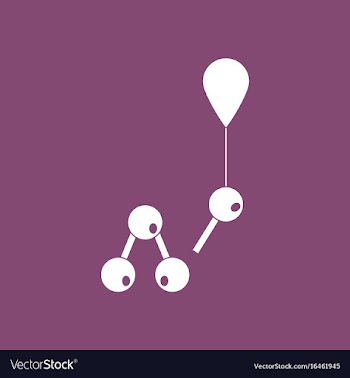 Icon molecules and balloon vector image