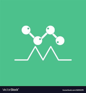 Icon molecules and cardiogram vector image