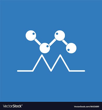 Icon molecules and cardiogram vector image