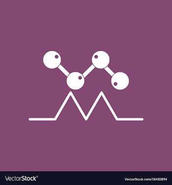 Icon molecules and cardiogram vector image