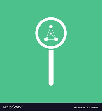 Icon molecules and magnifier vector image