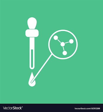 Icon molecules and pipette vector image