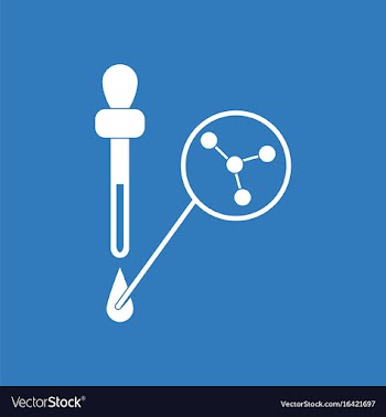 Icon molecules and pipette vector image