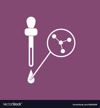 Icon molecules and pipette vector image