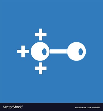 Icon molecules and positive pole vector image