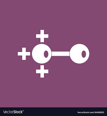 Icon molecules and positive pole vector image