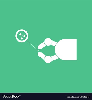 Icon molecules and robot vector image