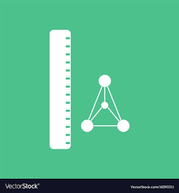 Icon molecules and ruler vector image