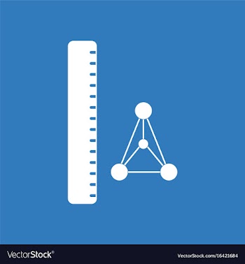 Icon molecules and ruler vector image