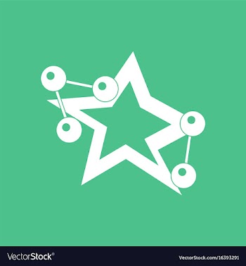 Icon molecules and star vector image