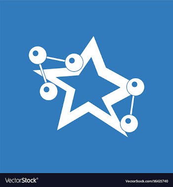 Icon molecules and star vector image