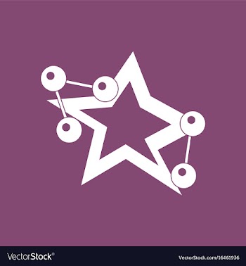 Icon molecules and star vector image