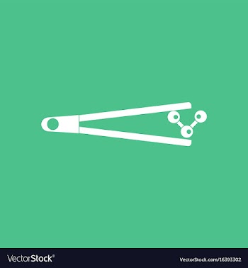 Icon molecules and tweezers vector image