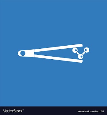 Icon molecules and tweezers vector image