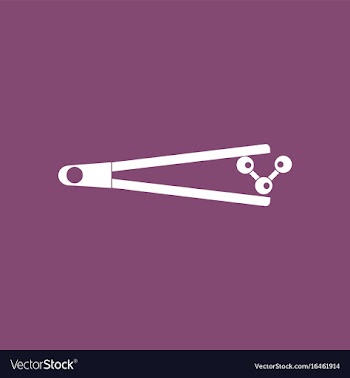 Icon molecules and tweezers vector image