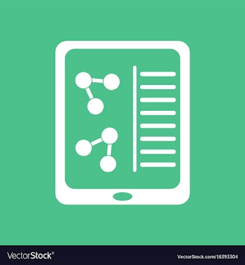 Icon molecules on form vector image