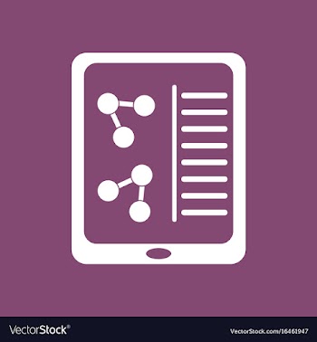 Icon molecules on form vector image