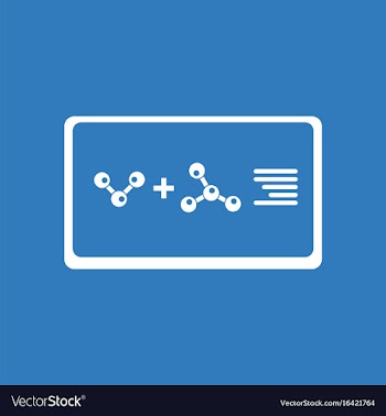 Icon molecules plus atoms vector image
