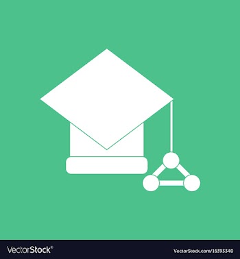 Icon molecules square academic cap vector image