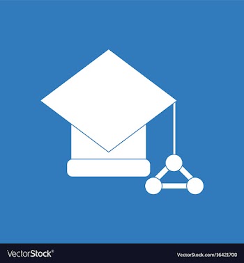 Icon molecules square academic cap vector image