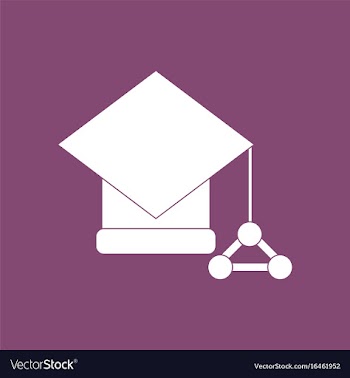 Icon molecules square academic cap vector image