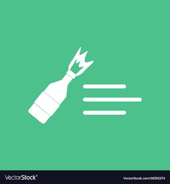 Icon molotov cocktail thrown vector image