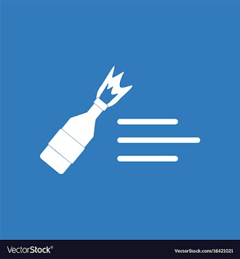 Icon molotov cocktail thrown vector image