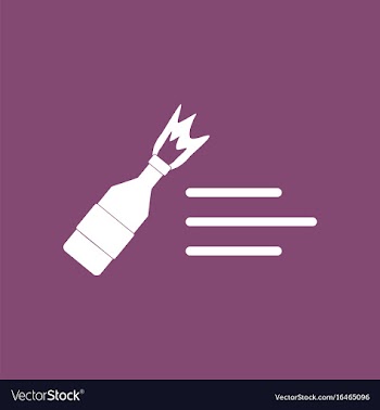 Icon molotov cocktail thrown vector image