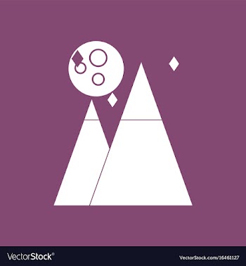 Icon moon and pyramids vector image