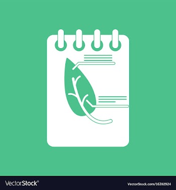 Icon notebook and leaf vector image