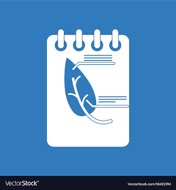 Icon notebook and leaf vector image