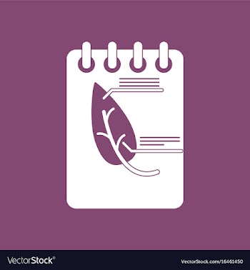 Icon notebook and leaf vector image