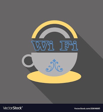 Icon of a cup of coffee with wifi symbol vector image