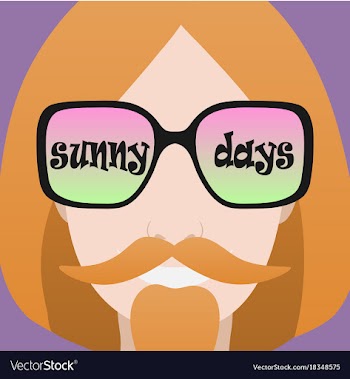 Icon of a man with glasses that says sunny days vector image