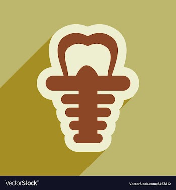 Icon of artificial tooth in flat style vector image