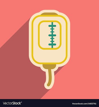 Icon of blood transfusion in flat style vector image