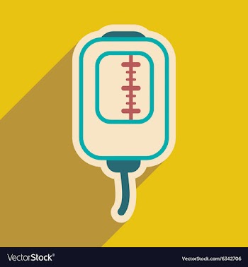 Icon of blood transfusion in flat style vector image