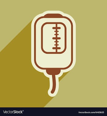 Icon of blood transfusion in flat style vector image