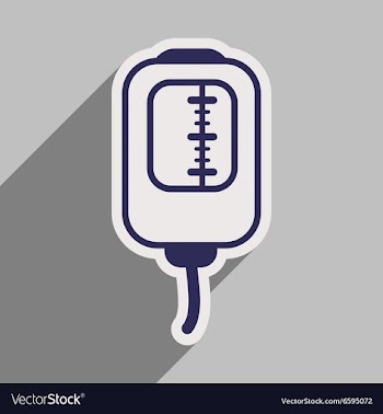 Icon of blood transfusion in flat style vector image