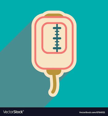 Icon of blood transfusion in flat style vector image